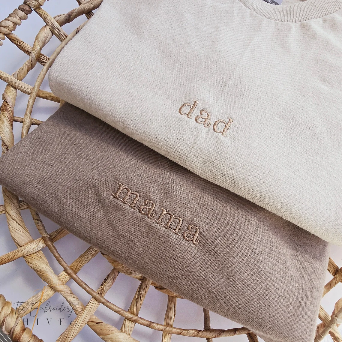 Embroidered Mama Dad Shirt, Mom Shirt, New Mom, New Dad, T-Shirt, Mommy Birthday Gift, Mother's Day Gift for Mom, Dad Gift, Woman W195 M223